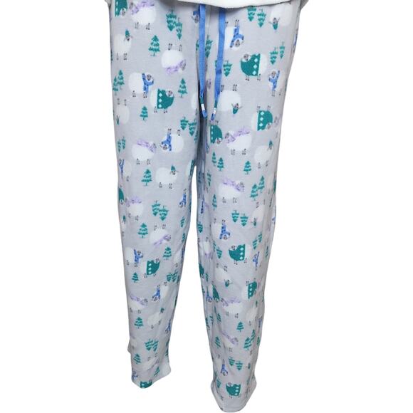 Cuddl Duds Regular Fleecewear with Stretch Pajama Set, Ivry/WollySheep Medium - Picture 3 of 16